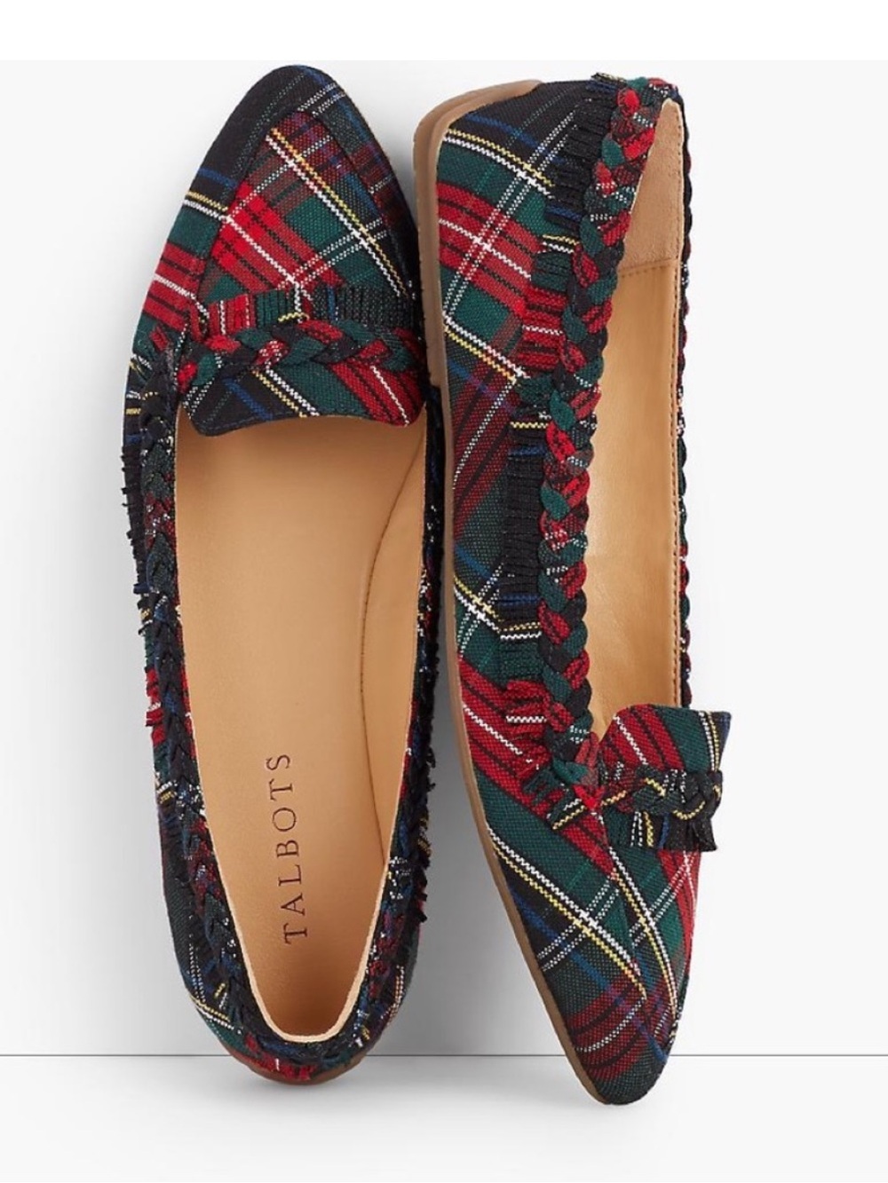 Talbots Francesca Tartan Plaid Fringe
Driving Loafers Flats